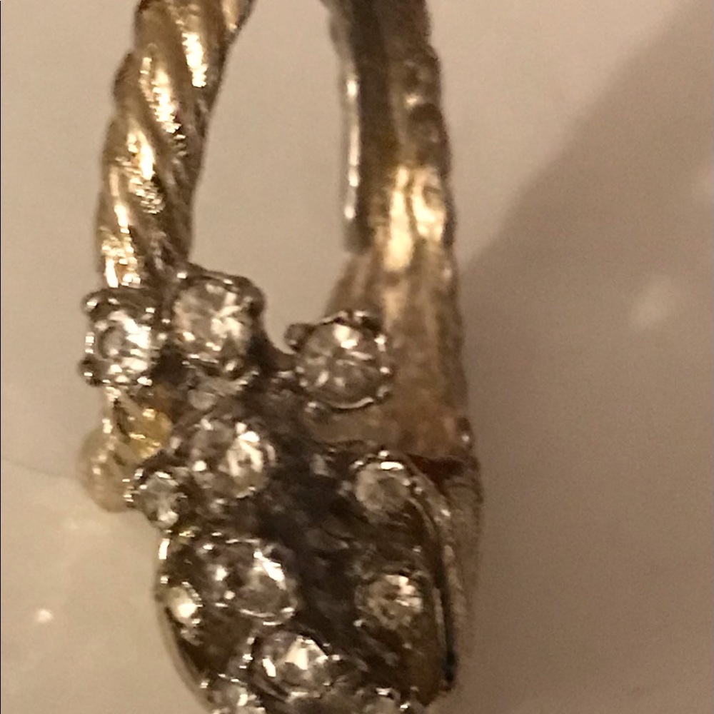 Vintage Cornacopia Horn Rhinestone Ring 6-7 - Picture 4 of 7